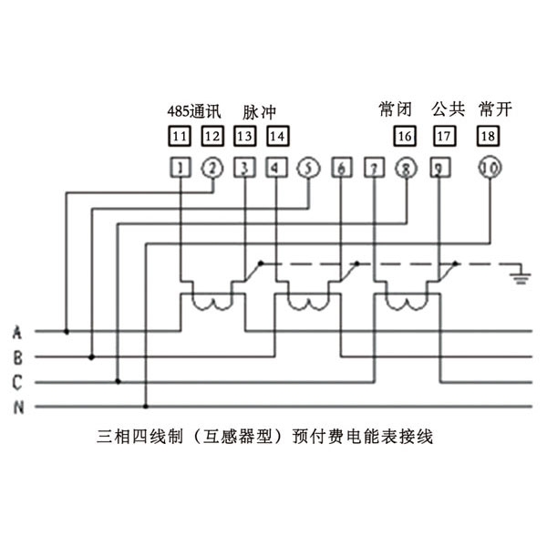 單相、三相電能表外形尺寸圖及接線圖